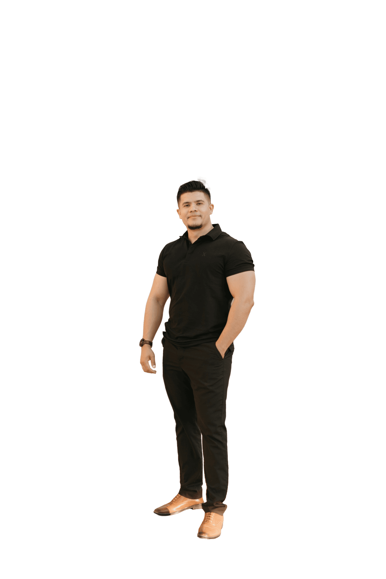 Pratik Basu standing in a black outfit